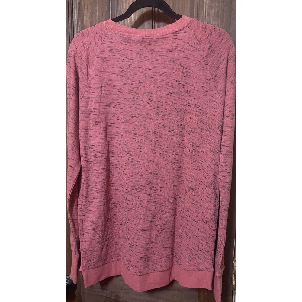 Threads 4 Thought Women Space Dye Crewneck Sweatshirt Pullover Coral Pink L NWT - Picture 3 of 3